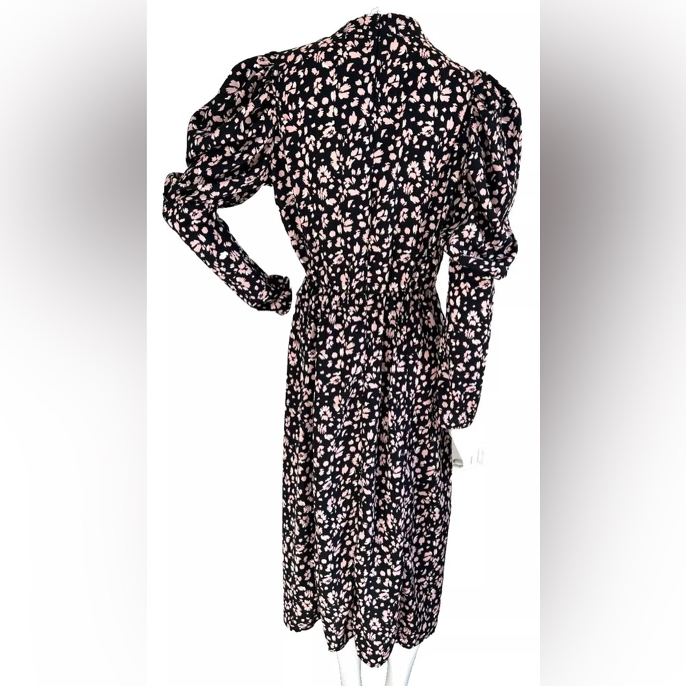 AX Paris Black and Pink Puff Sleeve Sheath Dress